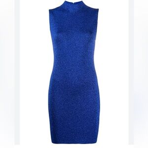 Alice + Olivia Vibrant shimmering Blue Knit dress